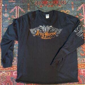 🔥 Vintage Black Iron Horse Saloon long sleeve tee Rare 🔥